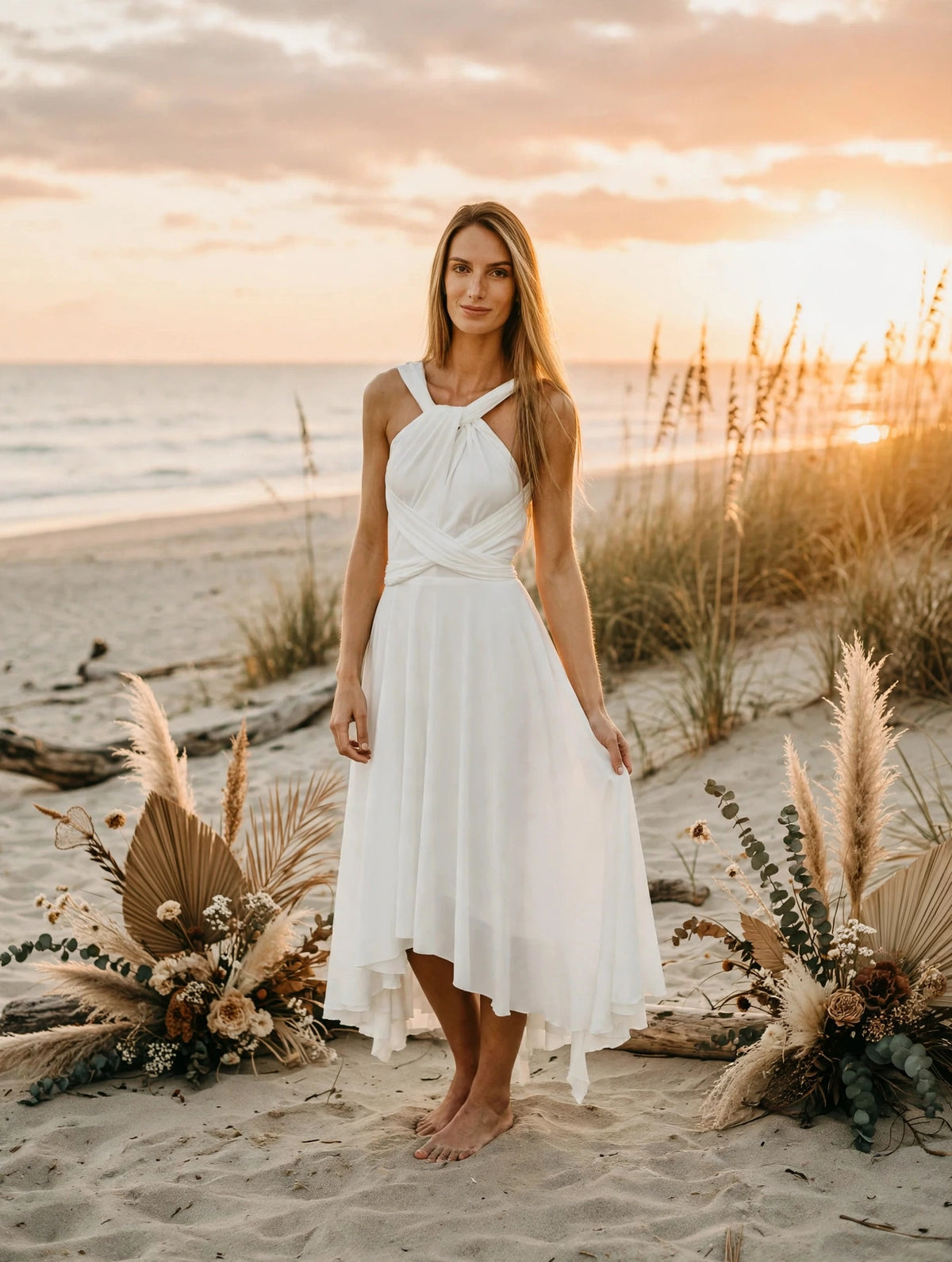 INFINITY - Robe Midi Novia Blanche Multi-Ways - Demoiselle d'Honneur