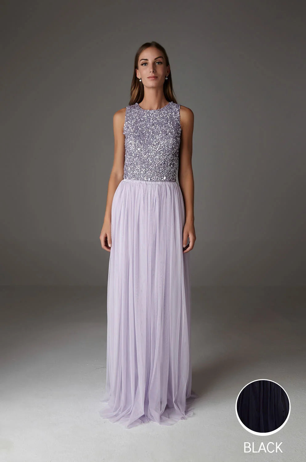 INES - Maxi Jupe Tulle Noir Plissée Longue - Soirée Invitée Mariage