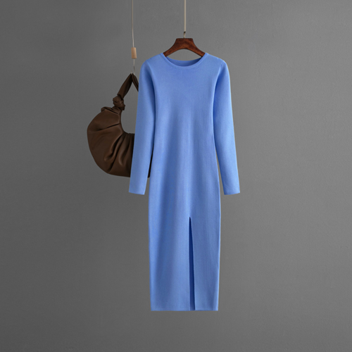 Robe Pull Dos Nu Beige - Fente Latérale