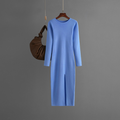 Robe Pull Dos Nu Beige - Fente Latérale