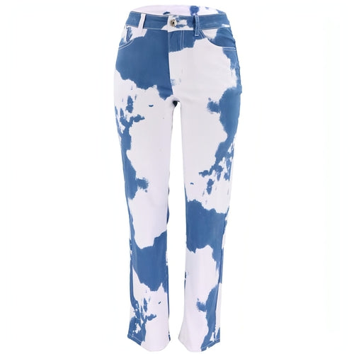 Women's tie-dye straight leg jeans