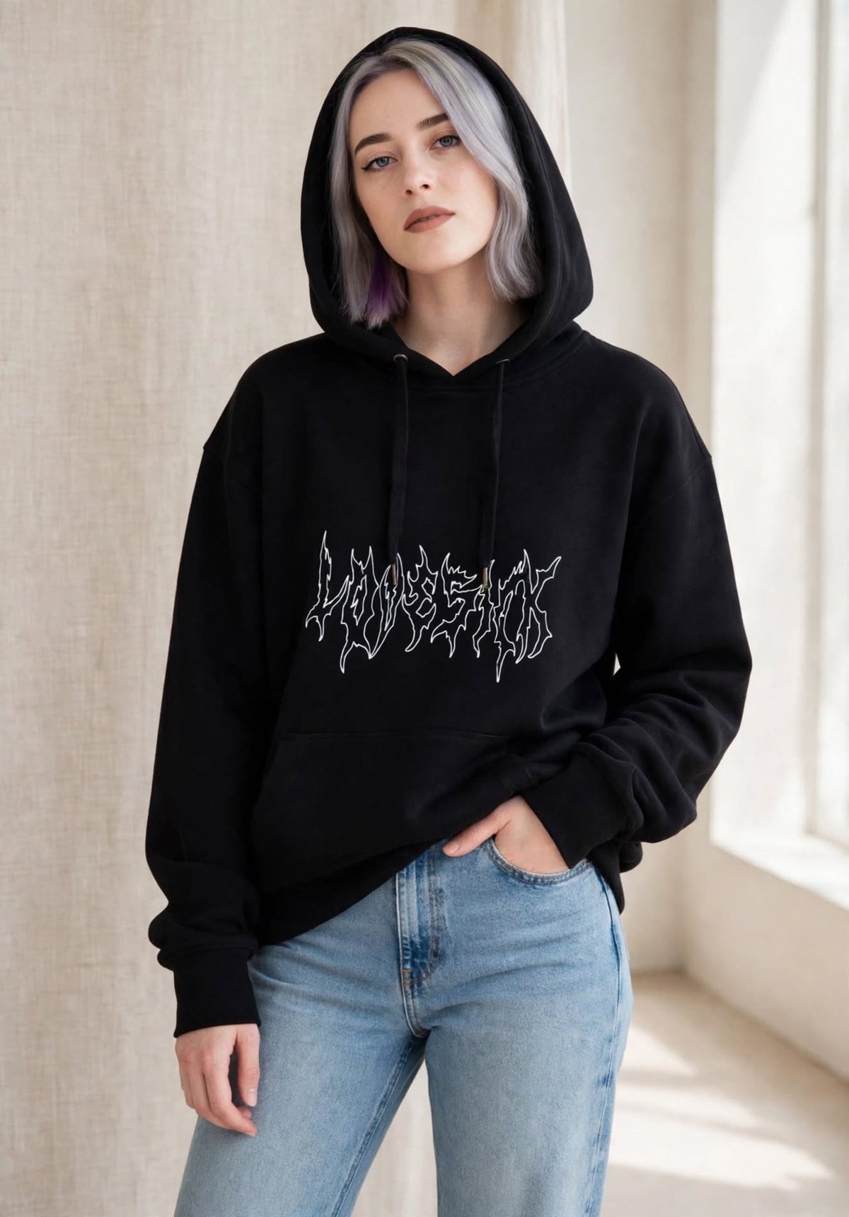 Sweat à Capuche Signature Noir - Allure Urbaine et Raffinée