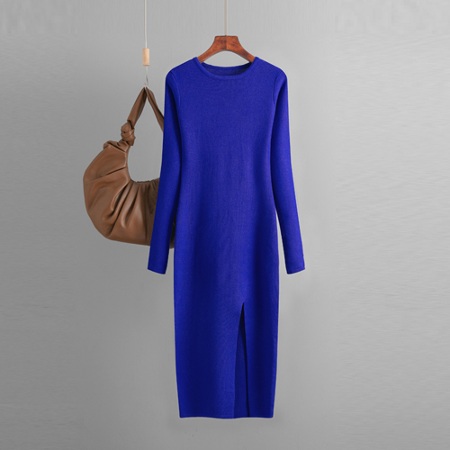 Robe Pull Dos Nu Beige - Fente Latérale