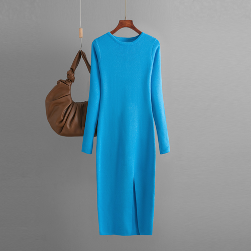 Robe Pull Dos Nu Beige - Fente Latérale
