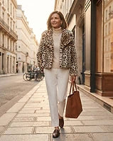 Veste en fausse fourrure motif léopard des neiges pour femme – BYMANYC New York Modern Fashion