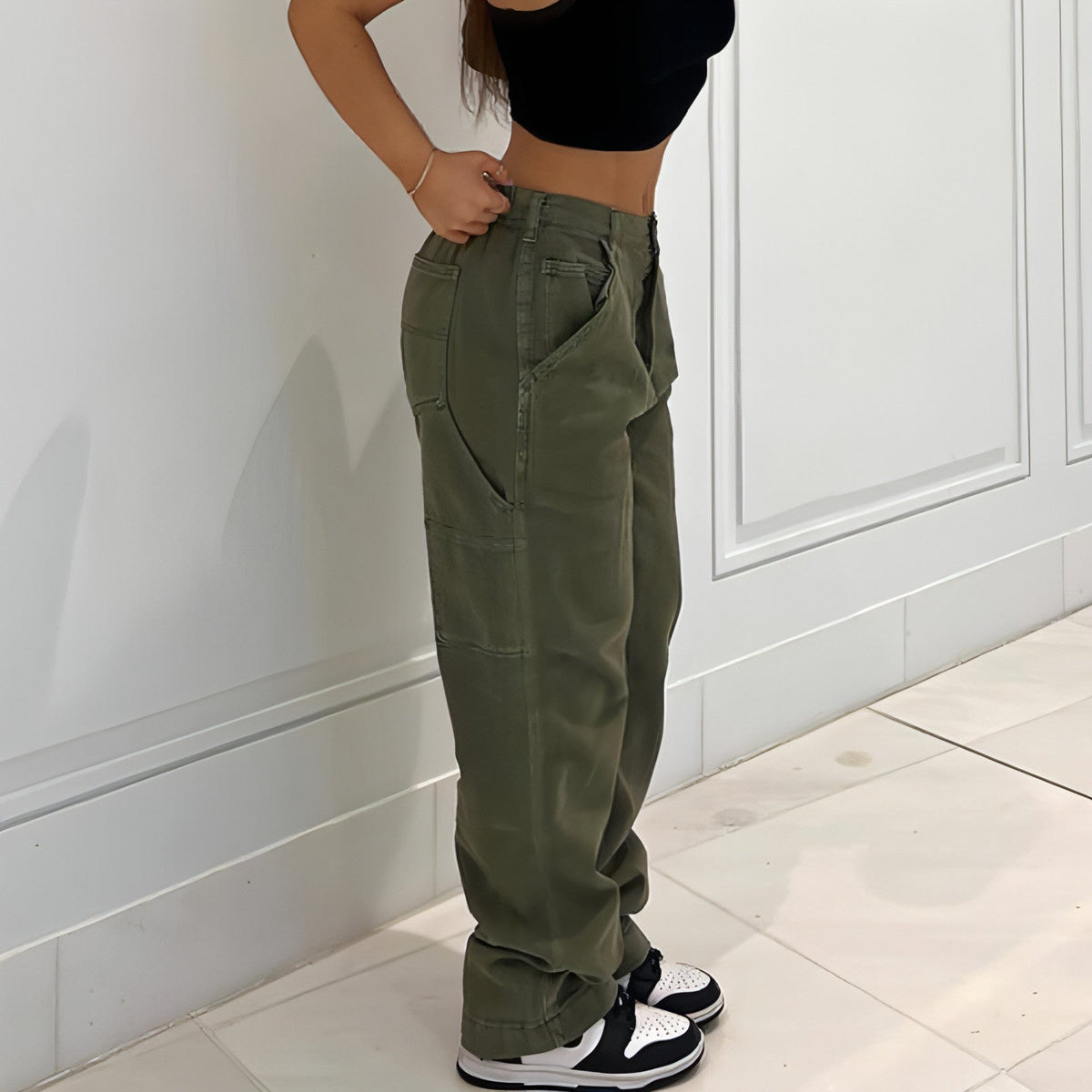 CargoMuse™ – Jean utilitaire taille haute à jambes droites pour femmes
