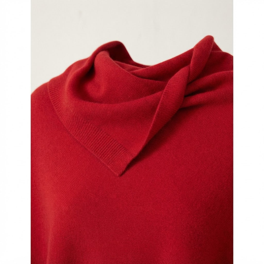 Poncho femme en cachemire rouge - LILLY 9