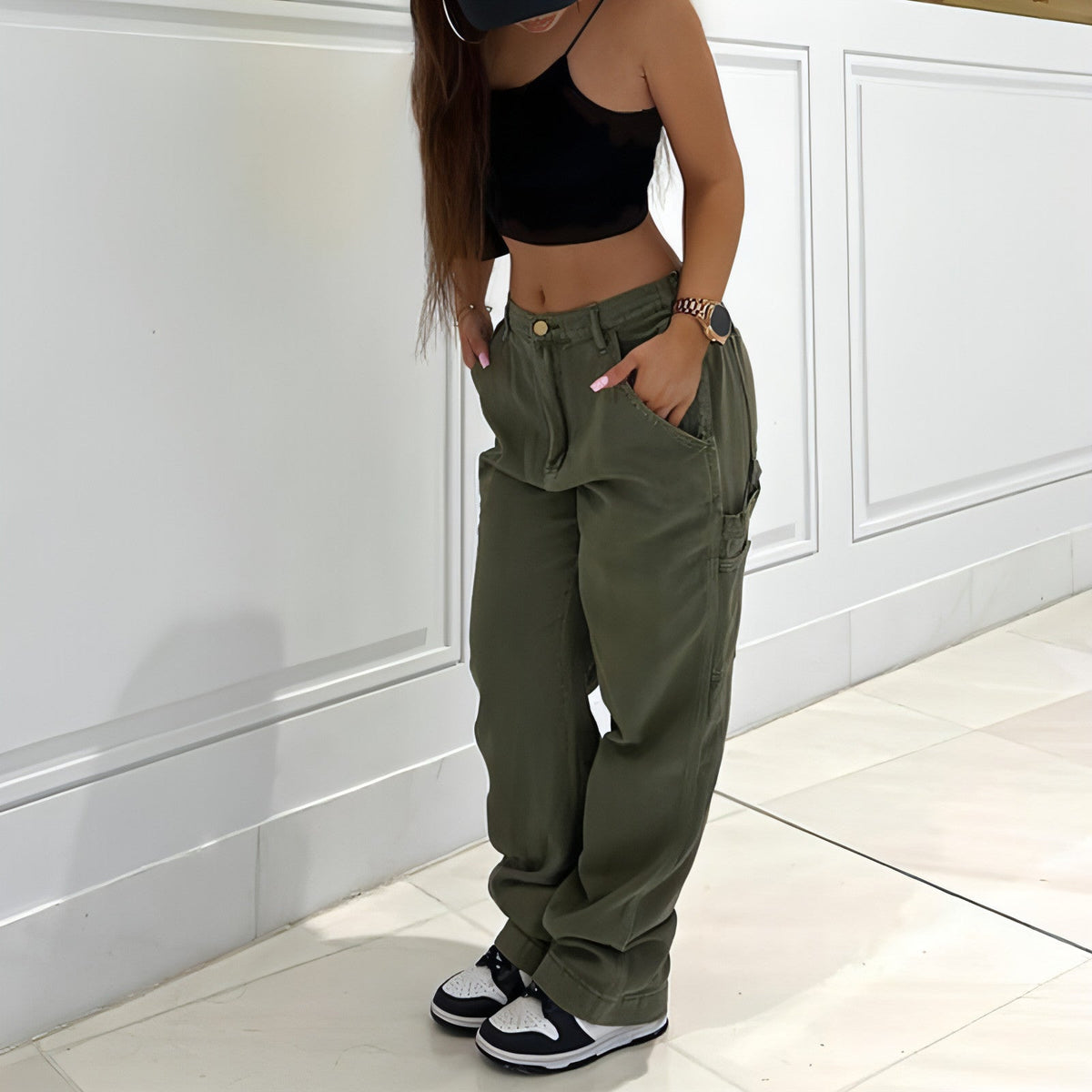 CargoMuse™ – Jean utilitaire taille haute à jambes droites pour femmes