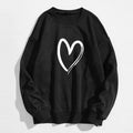 Pull pour femme à motif cœur, coupe ample, style urbain décontracté-5