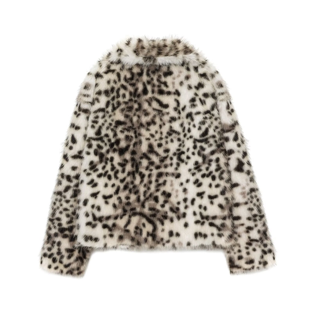 Veste en fausse fourrure motif léopard des neiges pour femme – BYMANYC New York Modern Fashion-1