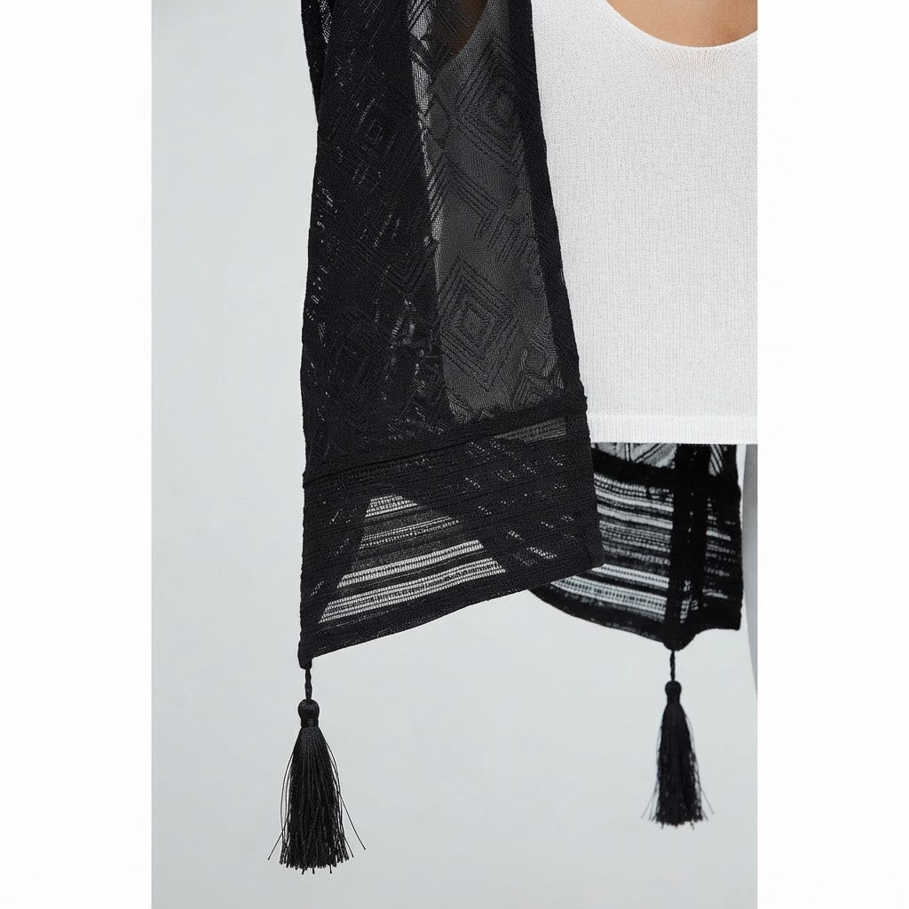 Geometric Pattern Tassel Cover Up