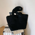Sac cabas en peluche pour femme, grande capacité, sac à main d'hiver, sac à bandoulière-3