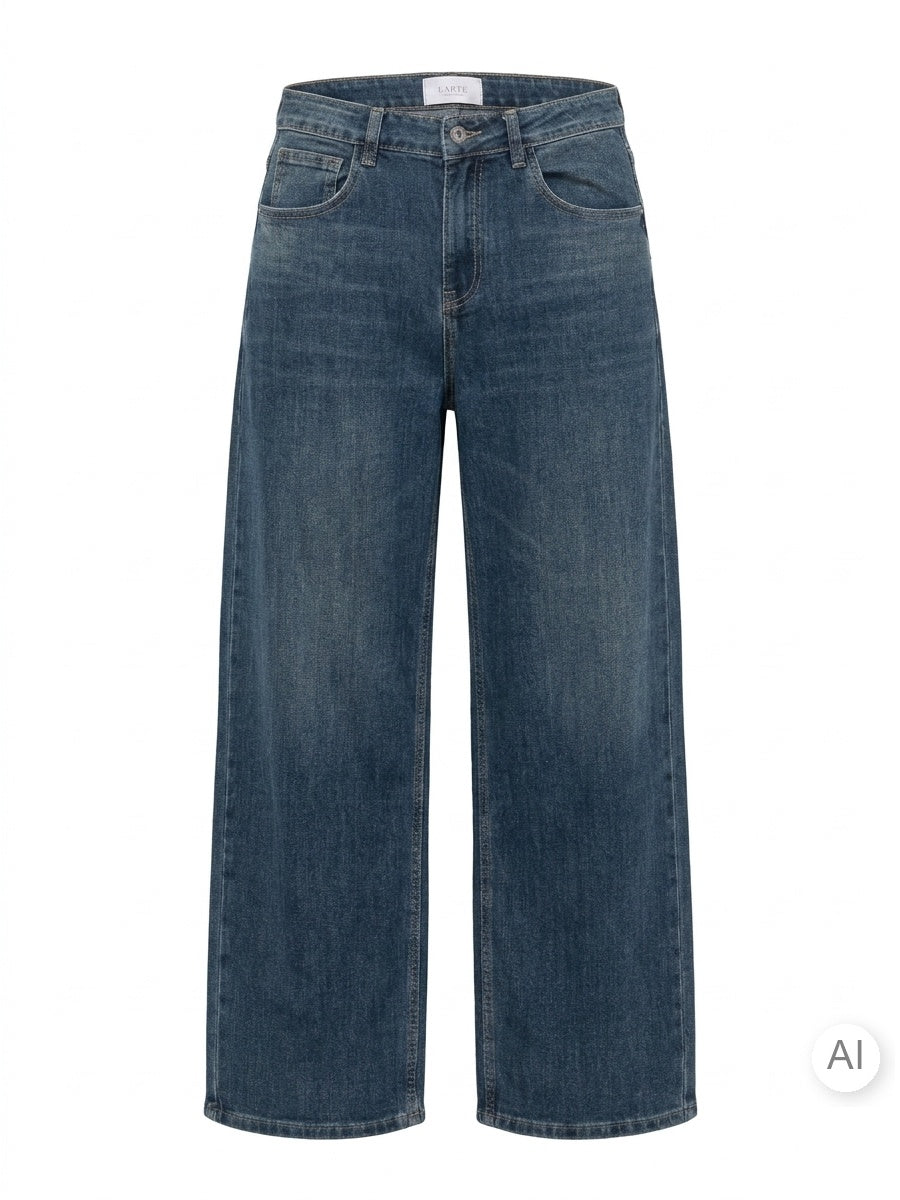 Jean pour femme en mélange de coton bleu – Pantalon en denim confortable et élégant-3