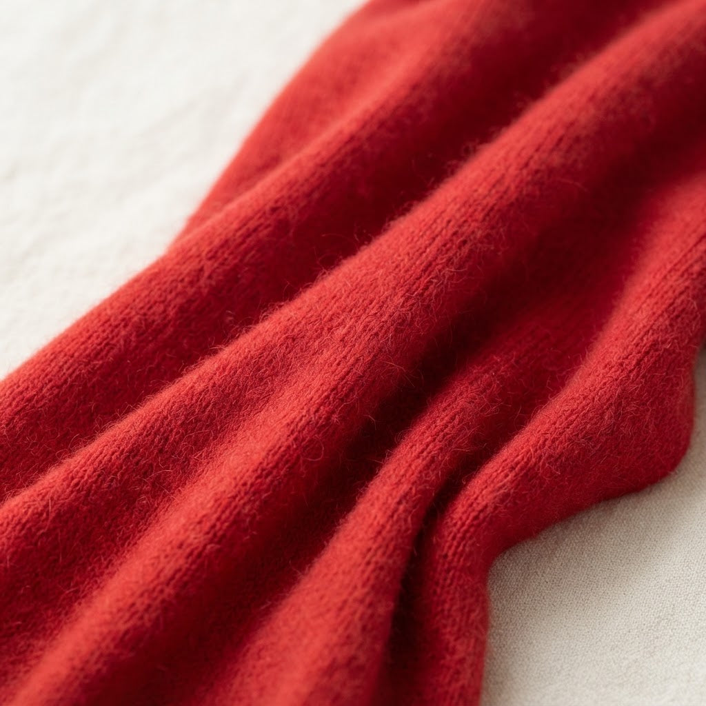 Poncho femme en cachemire rouge - LILLY 9