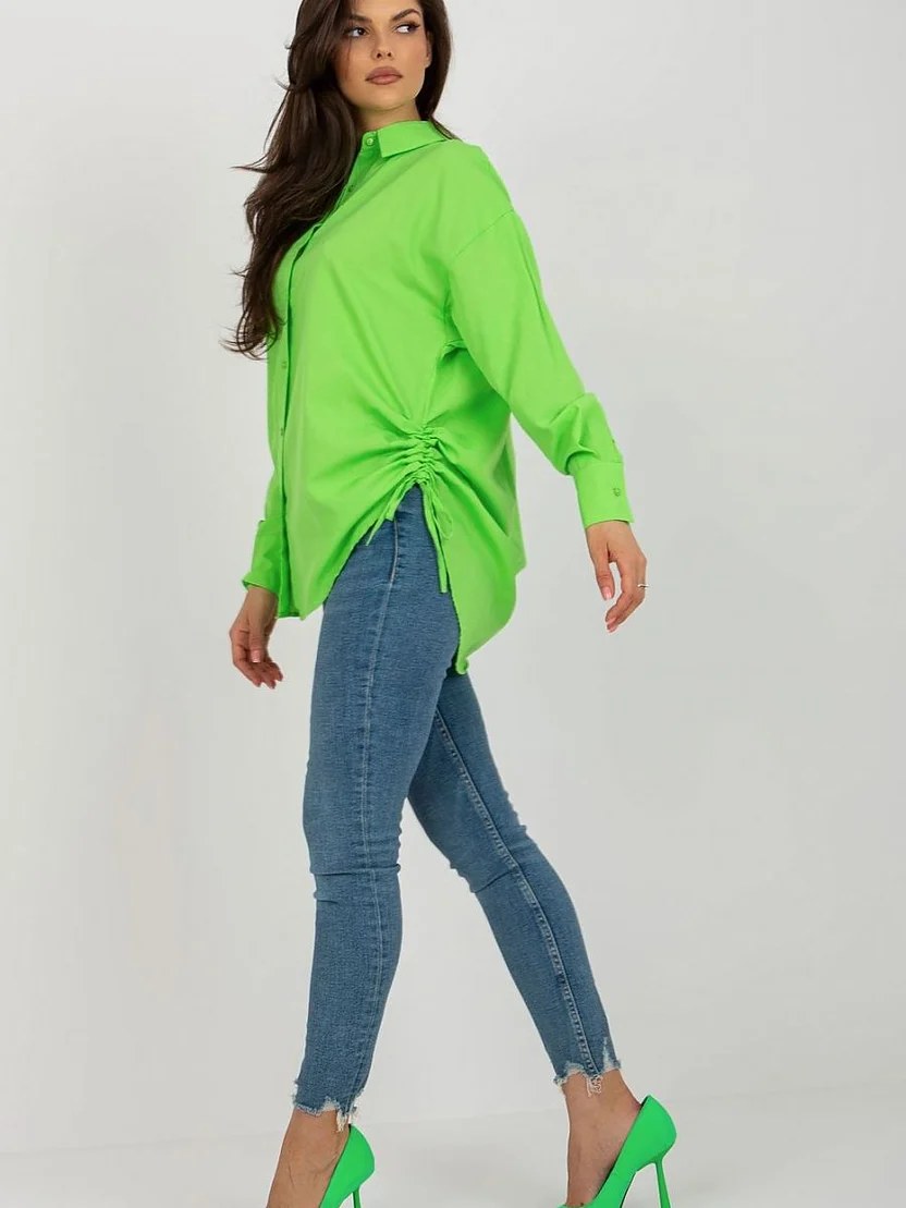 Chemise BLOOM Oversize Froncée - Vert Absinthe