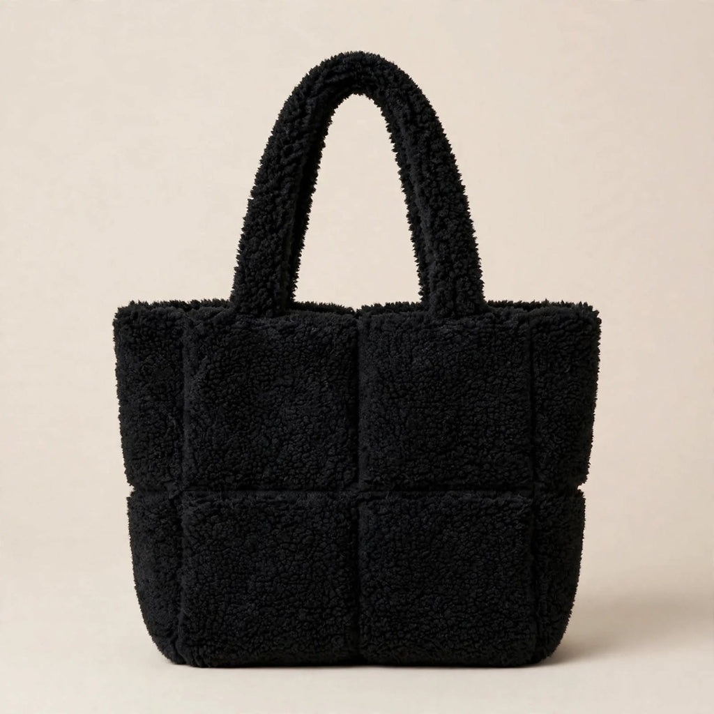 Sac cabas en peluche pour femme, grande capacité, sac à main d'hiver, sac à bandoulière