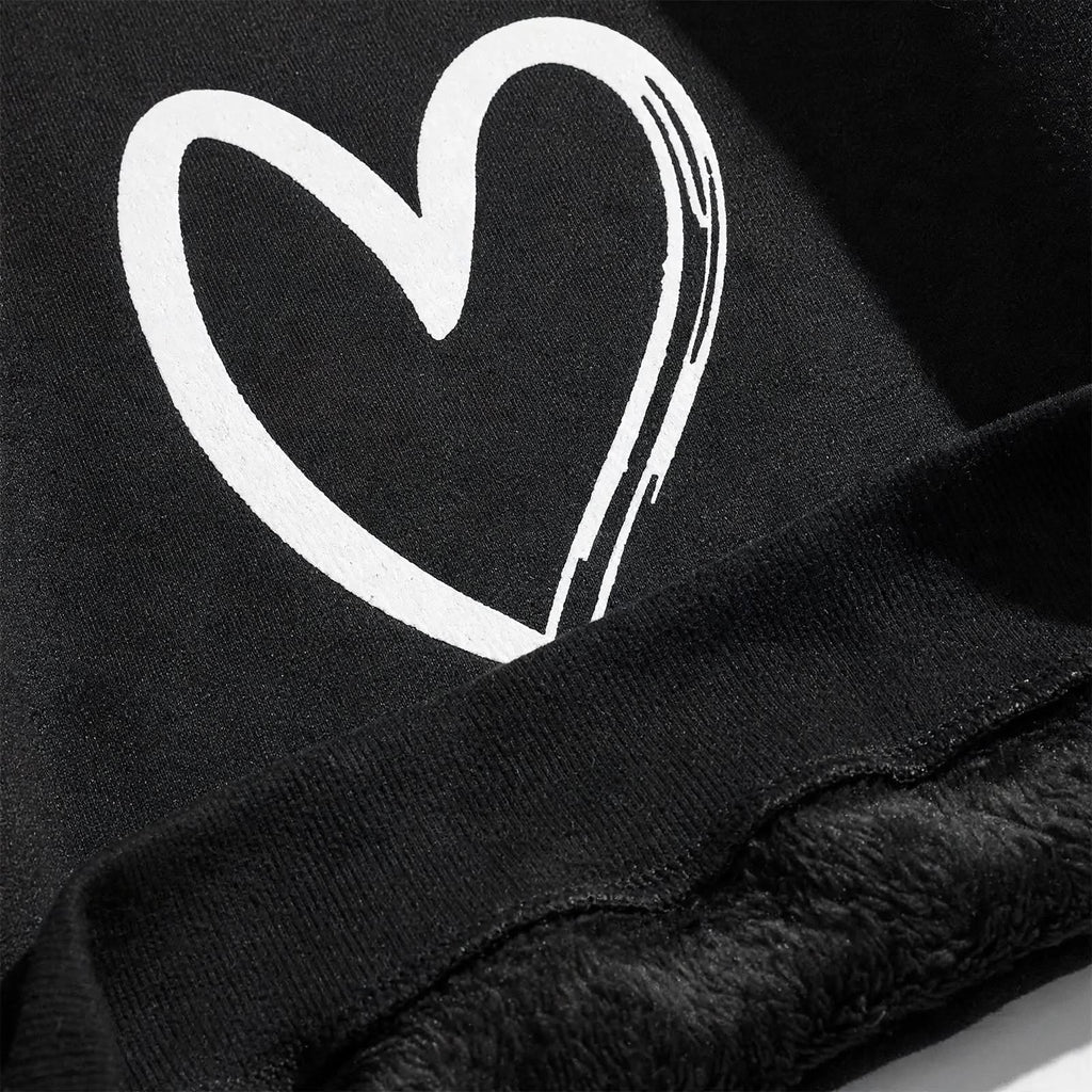 Sweat Oversize 'Cœur Signature' - Noir Élégance