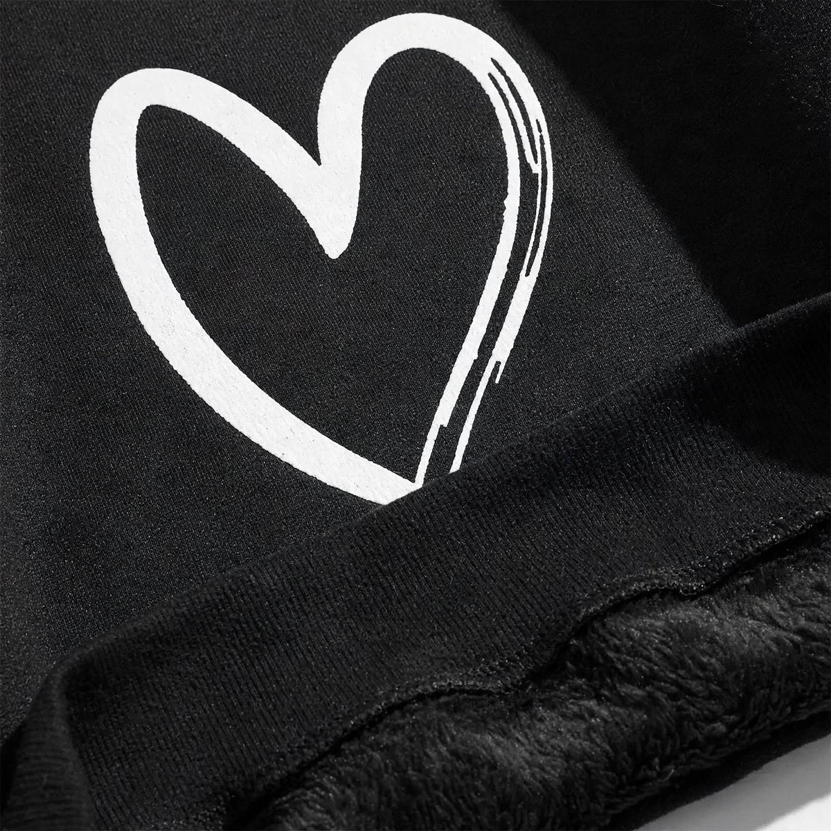 Sweat Oversize 'Cœur Signature' - Noir Élégance