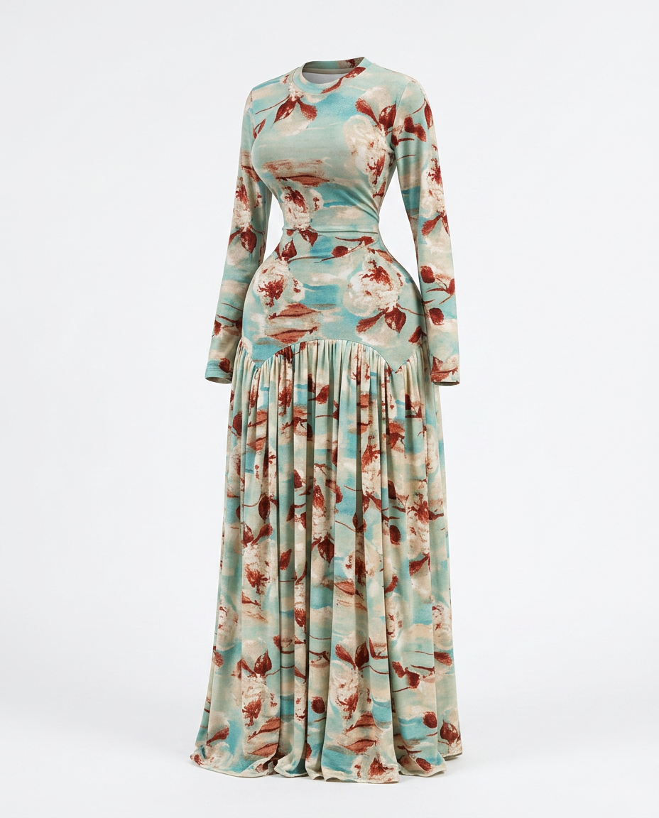 Vibrant Tie-Dye Pleated Maxi Dress-8