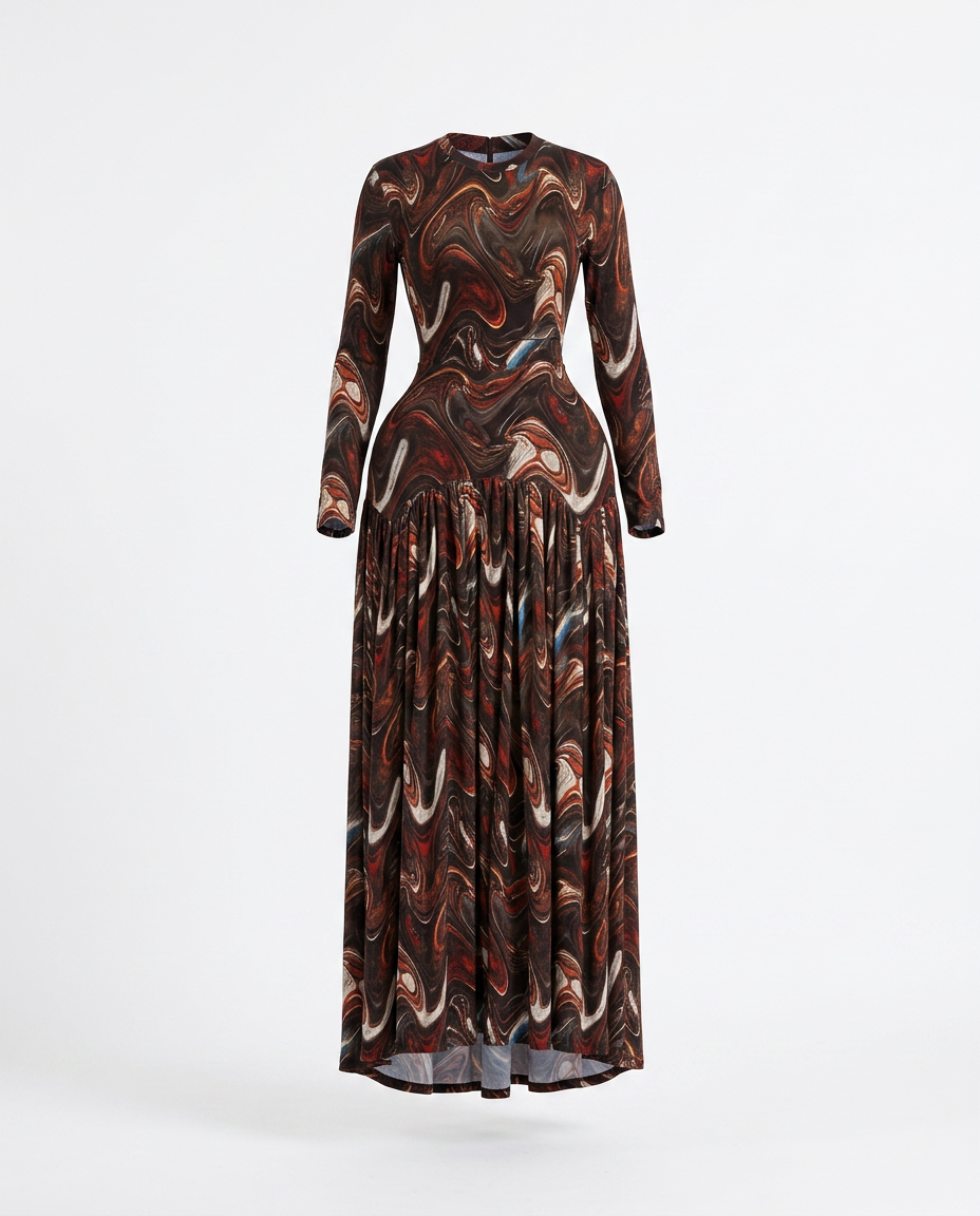 Vibrant Tie-Dye Pleated Maxi Dress-6
