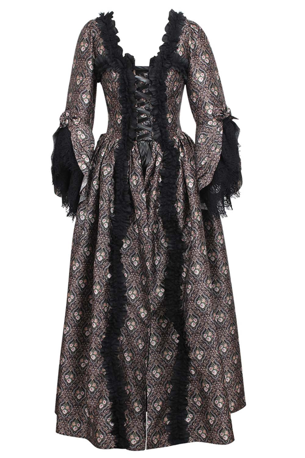Bronze Rococo Muse Steel Boned Corset Dress-0