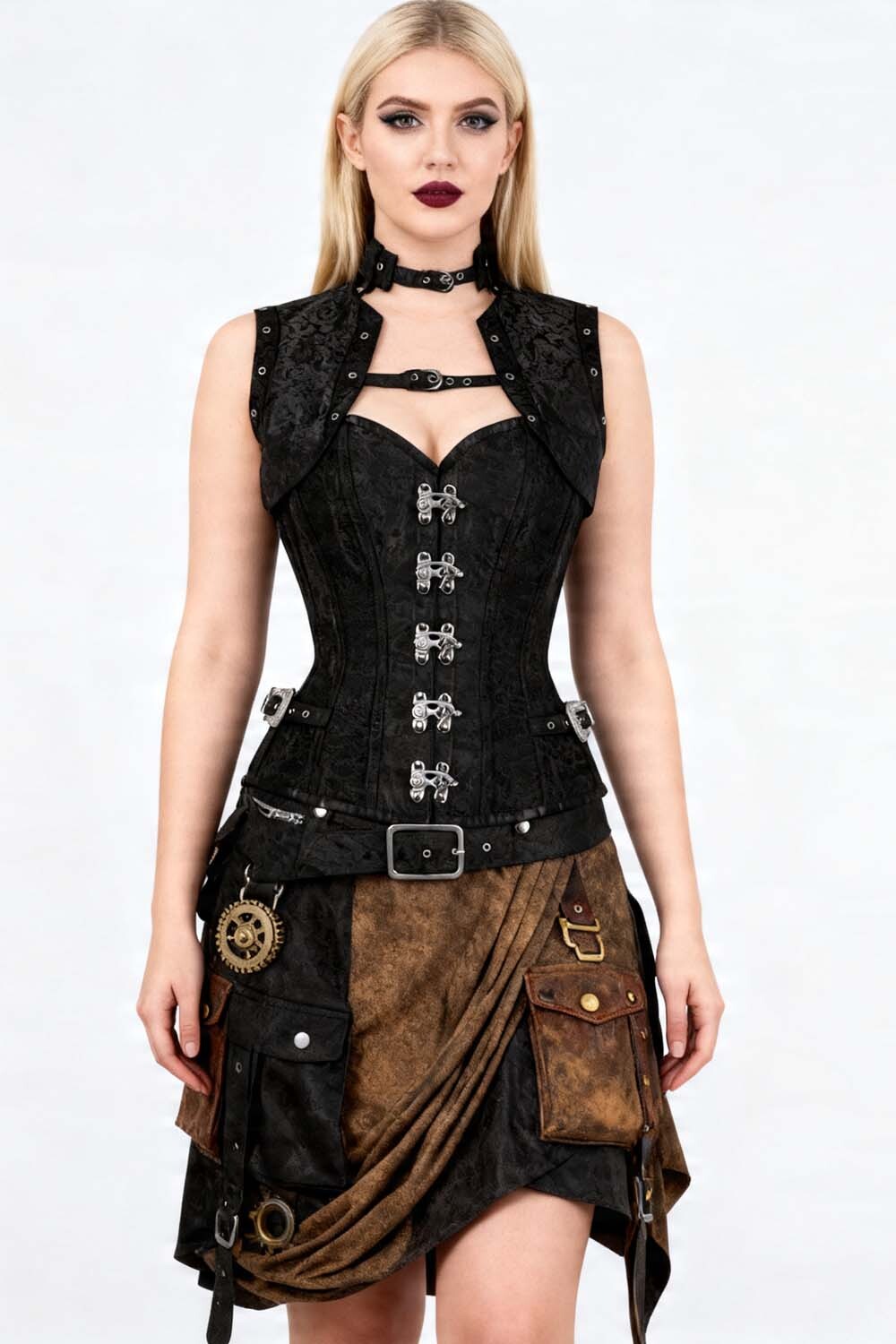 Midnight Black Selene Overbust Corset-0