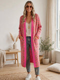 Gilet Long Léopard Rose & Orange - L'Éclat Bohème Chic