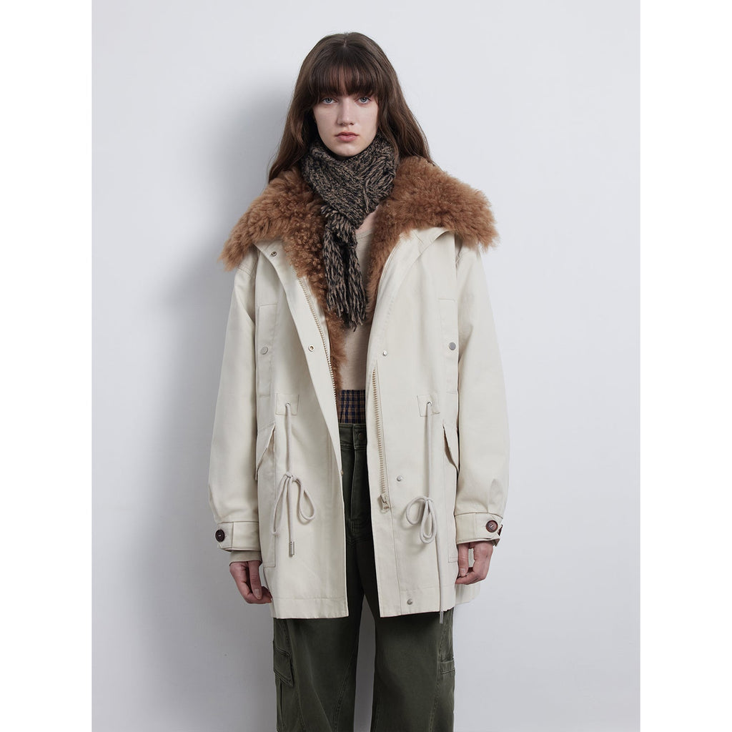 Parka mi-longue en duvet « Green Mile Miracle » à cordon de serrage et coupe ample-1