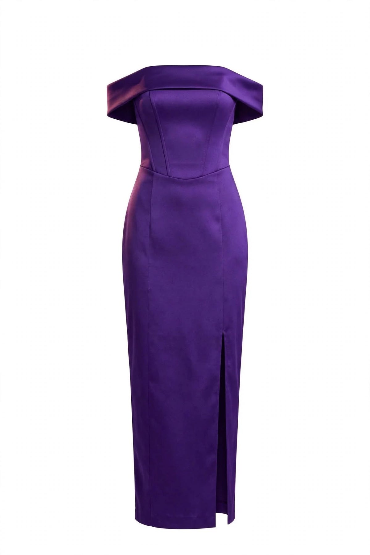 CELESTINE - Langes, trägerloses Säulenkleid für den Abend - Königsblau