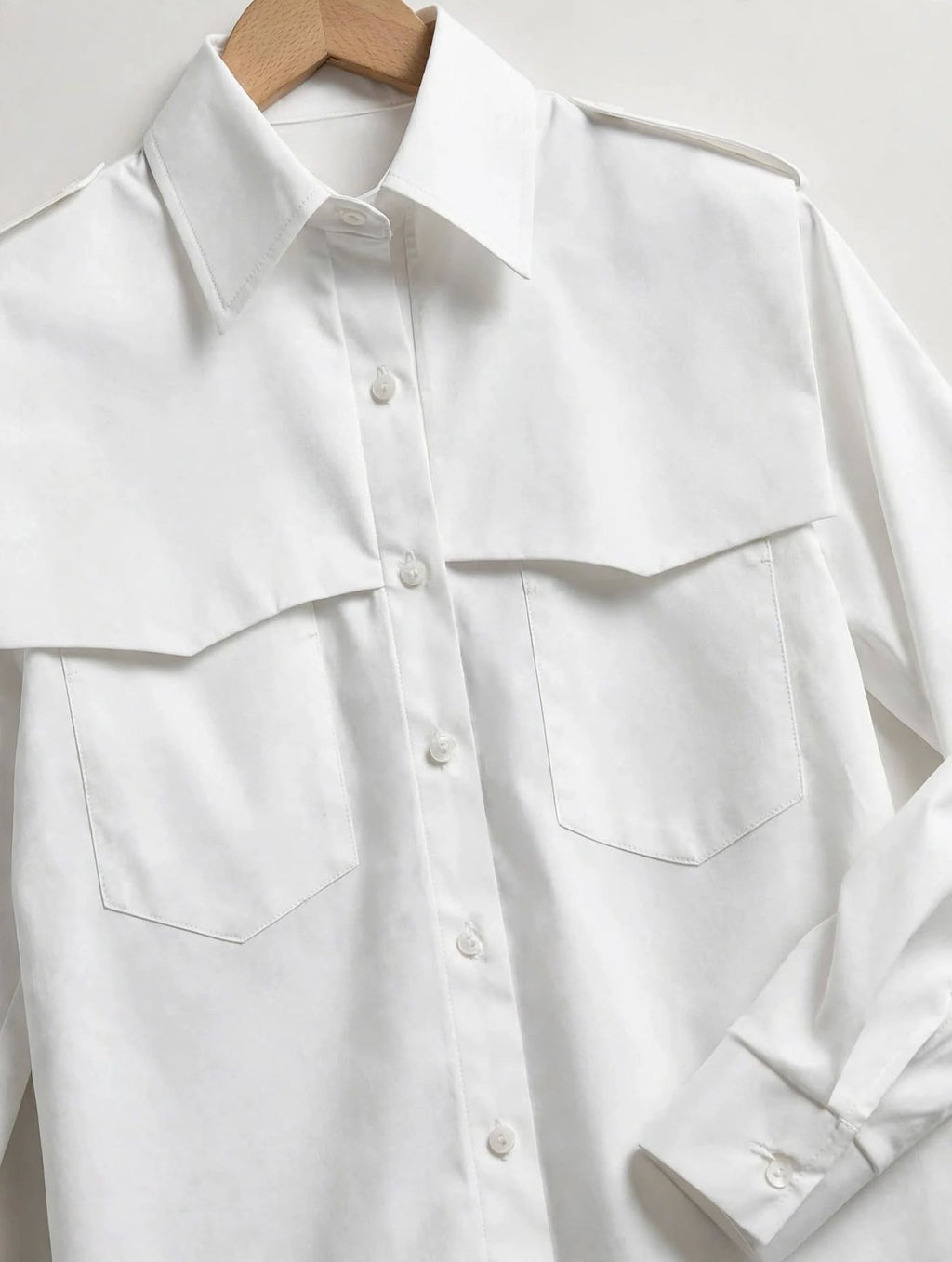 Chemise à manches longues pour femme LaBalancia, modèle 219510, en mélange de coton, beige