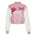Veste de baseball rose décontractée, coupe ajustée, patchwork brodé-5