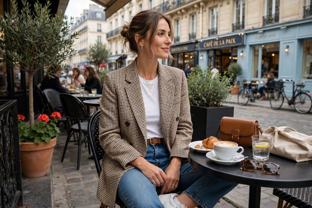 Blazer à Carreaux Vintage 'L'Intemporelle' - Chic & Structuré - ModeKhakiJackets, Vests for Women0cmCJNSWTQB01871-Khaki-LBlazer à Carreaux Vintage 'L'Intemporelle' - Chic & Structuré