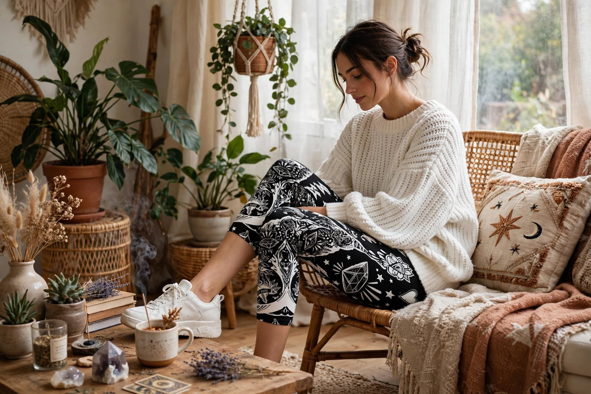 CAPRI LEGGINGS - MYSTIC CAT | BOURIQUE33