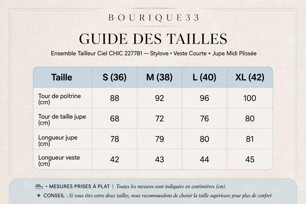 Ensemble tailleur bleu ciel tweed léger – veste courte & jupe midi plissée