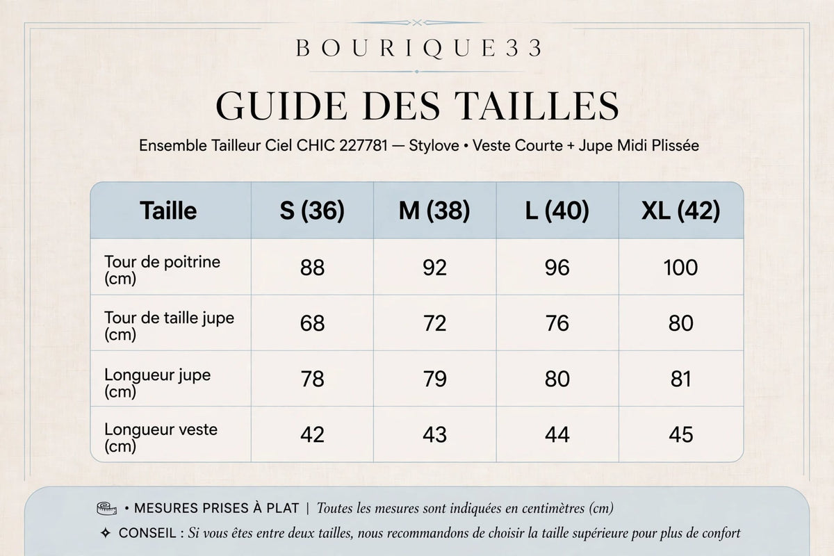Ensemble tailleur bleu ciel tweed léger – veste courte & jupe midi plissée