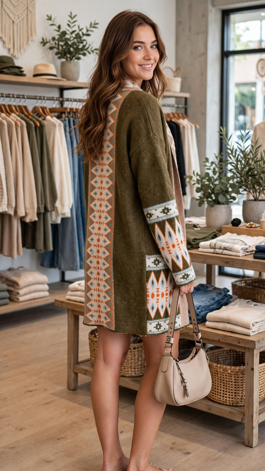 GILET LONG AZTEC - SIERRA |  Le gilet qui réchauffe ton automne avec style boho.