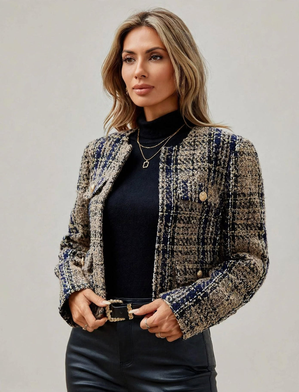 Veste en Tweed Structurée 'Parisienne Chic' - Élégance Intemporelle