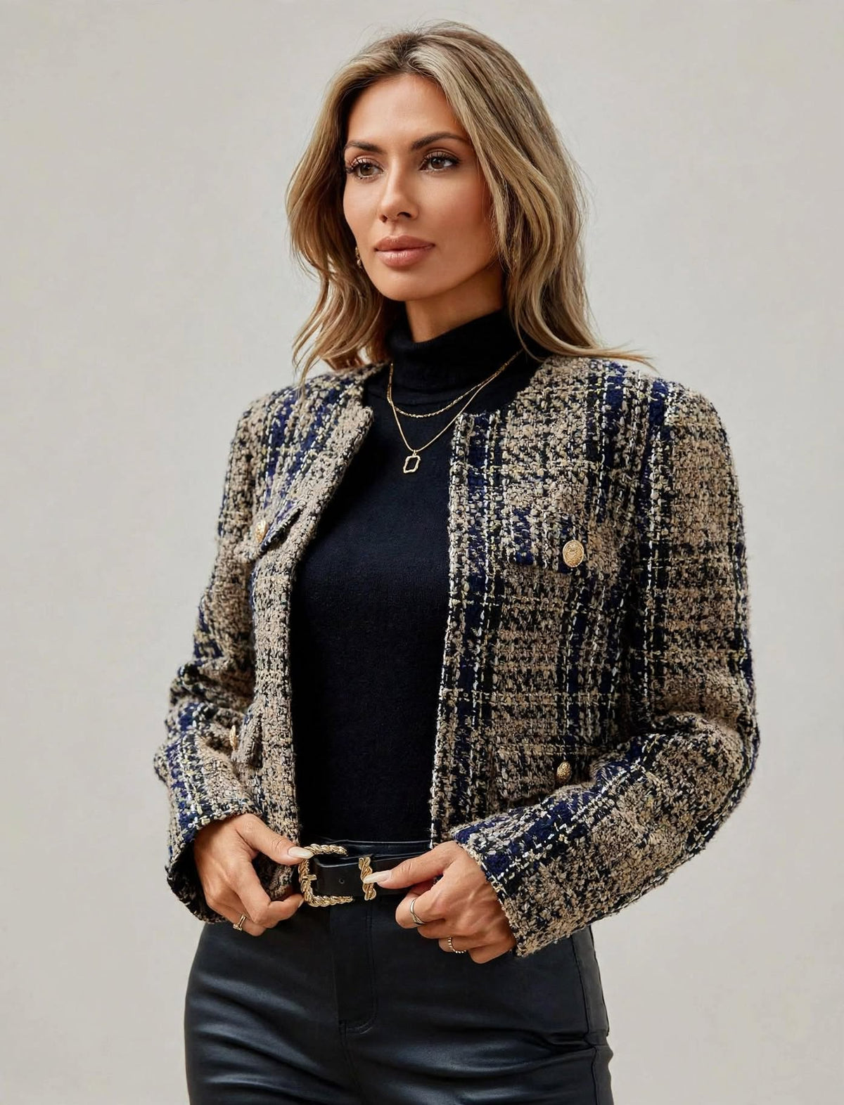 Veste en Tweed Structurée 'Parisienne Chic' - Élégance Intemporelle