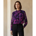 Blouse with purple flowers