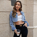 Cropped Jeansjacke im Destroyed-Look – US-Oversize-Style | BOURIQUE33