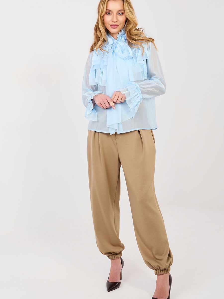 Chemise élégante à manches longues pour femme, modèle 223464, bleu, prix d'usine, FBS-C005-1