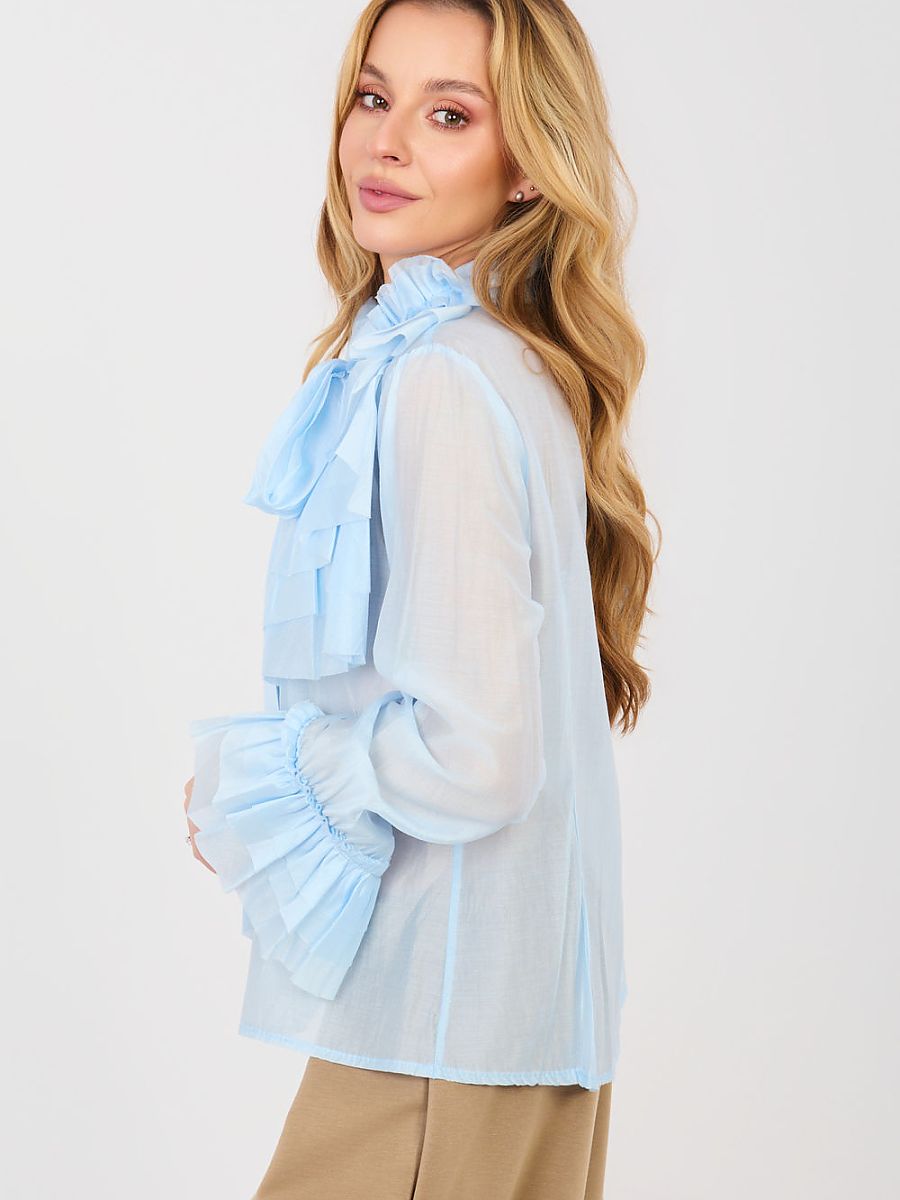 Chemise élégante à manches longues pour femme, modèle 223464, bleu, prix d'usine, FBS-C005-2