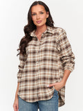 Chemise à carreaux à manches longues pour femme Makadamia, 100 % coton, fabriquée en Italie-0