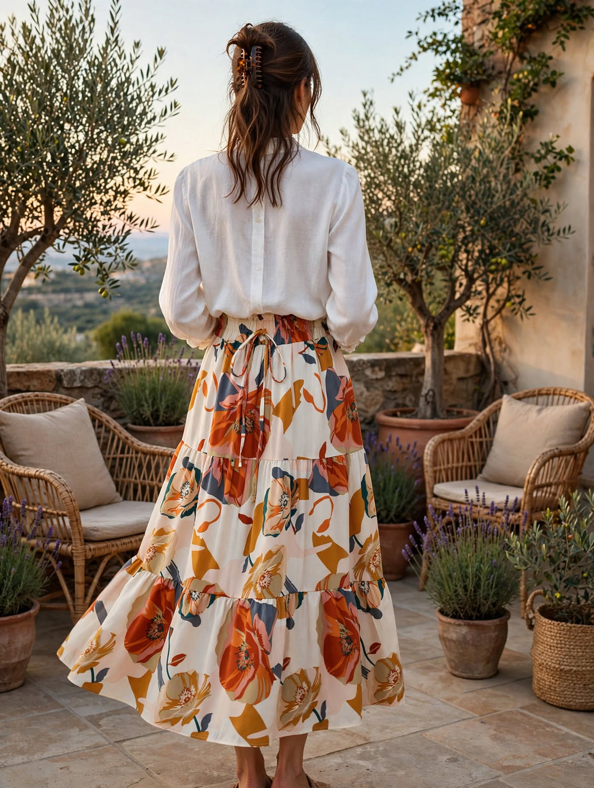 Jupe Bohème Élégance Florale - Fluide et Chic pour vos journées