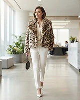 Veste en fausse fourrure motif léopard des neiges pour femme – BYMANYC New York Modern Fashion