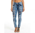 Jean Skinny Délavé Destroy - Taille Haute Push-Up - S au XXL