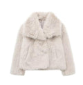 Manteau d'hiver pour femme en matière duveteuse, épais et chaud, avec revers-4
