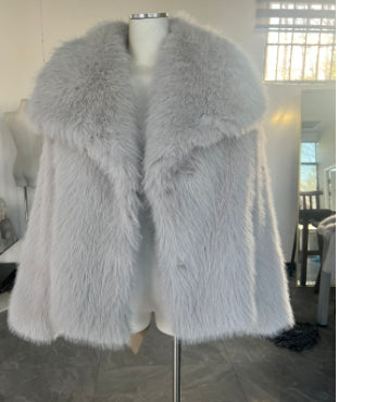 Manteau d'hiver pour femme en matière duveteuse, épais et chaud, avec revers-12