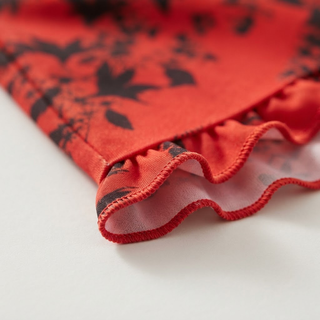 Robe à Fleurs Rouge - Fluide et Taille Marquée