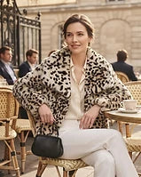 Veste en fausse fourrure motif léopard des neiges pour femme – BYMANYC New York Modern Fashion